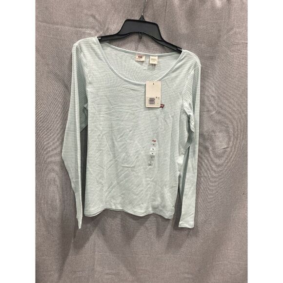 Levi's Women's Plus Size Honey Long Sleeve Tee - Vanilla Starlight Blue 1X - Picture 2 of 4